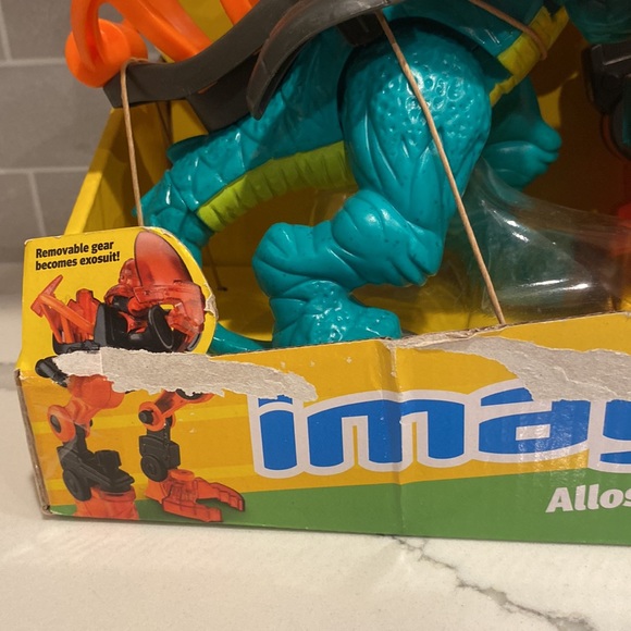 Fisher Price Imaginext Allosaurus Dino in Battle Gear w/ Figure new - Picture 5 of 6